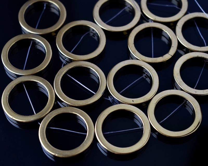 Бусины Гематит тонированный кольца цвет золото размер 29*5мм имитация Золотой